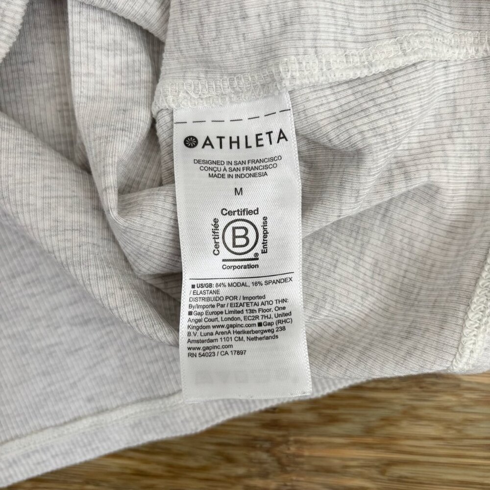 Athleta Signature Rib Crop Tee in Grey Heather Size Medium - Picture 6 of 7